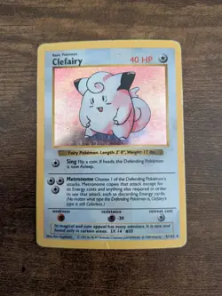 Pokemon TCG Clefairy #6/130 Holo Rare Unlimited Edition Base Set - Image 1