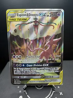 Pokemon TCG Sun & Moon Espeon Deoxys GX SM240 Full Art Black Star Promo NM! - Image 1
