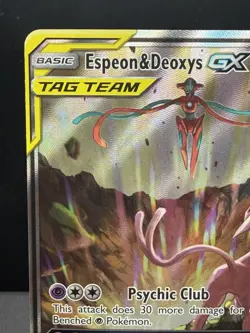 Pokemon TCG Sun & Moon Espeon Deoxys GX SM240 Full Art Black Star Promo NM! - Image 2