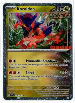 Pokemon Temporal Forces Cosmo Holo Gamestop Stamp 119/162 Koraidon - Image 1