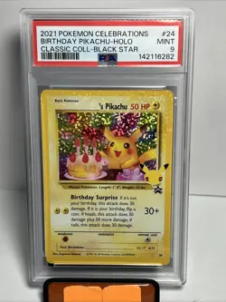 2021 Pokemon Celebrations Birthday Pikachu #24 Holo Classic Collection PSA 9 - Image 1