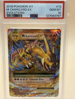 PSA 10 M Charizard EX 2016 Pokemon X Y #13 Evolutions GEM MT Fast Free Shipping - Image 1