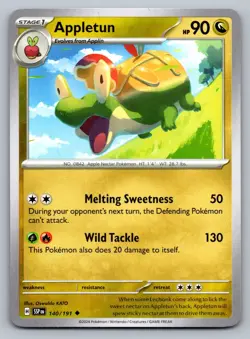 Pokemon TCG SV08: Surging Sparks Appletun 140/191 - Image 1