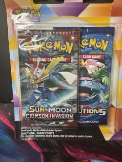 Pokemon XY Evolutions & Crimson Invasion Tapu pin Set Blister 2 Booster Packs - Image 2