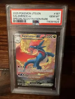 2025 Pokemon JTG En Salamence Ex Special Illustration Rare #187 PSA 10 Gem Mint - Image 1