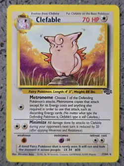 Pokemon - Clefable - 17/64 - Jungle - WOTC - Rare - LP - Image 1