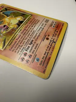 CHARIZARD BASE SET UNLIMITED 4/102 HOLO RARE POKEMON DAMAGED DMG - Image 5