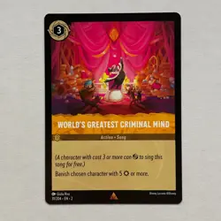 World's Greatest Criminal Mind 31/204 Disney Lorcana Rise of the Floodborn Rare - Image 1