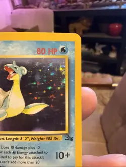 Pokemon TCG Lapras Fossil Holo Unlimited Rare Card 10/62 Vintage - Image 5
