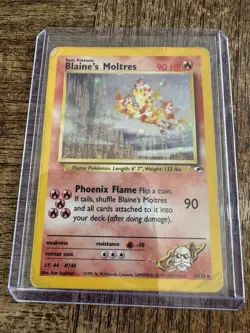 Blaine's Moltres 1/132 Gym Heroes 2000 Holo Rare WOTC Pokemon Card TCG HP/DMG - Image 1