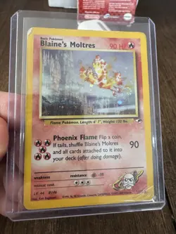 Blaine's Moltres 1/132 Gym Heroes 2000 Holo Rare WOTC Pokemon Card TCG HP/DMG - Image 2