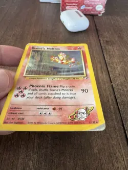 Blaine's Moltres 1/132 Gym Heroes 2000 Holo Rare WOTC Pokemon Card TCG HP/DMG - Image 4