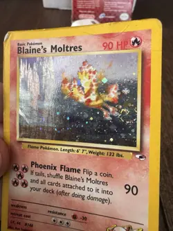 Blaine's Moltres 1/132 Gym Heroes 2000 Holo Rare WOTC Pokemon Card TCG HP/DMG - Image 5