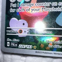 Pokemon Maushold Illustration Rare Full Art Holo Card 226/193 Paldea Evolved - Image 2