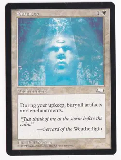 Serenity White Rare Weatherlight MTG NP Near Mint or Better - Image 1