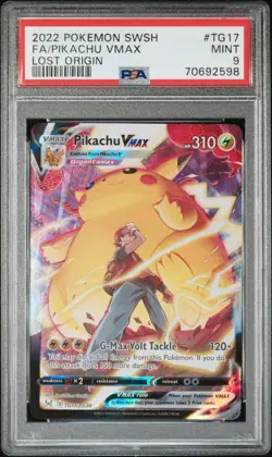 2022 Pokemon Lost Origin Pikachu VMAX #tg17 Full Art Sword & Shield PSA 9 Mint - Image 1