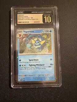Pokemon Vaporeon 168 Holo Black Star Promo Prismatic Evolutions CGC Pristine 10 - Image 1