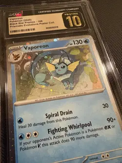 Pokemon Vaporeon 168 Holo Black Star Promo Prismatic Evolutions CGC Pristine 10 - Image 2