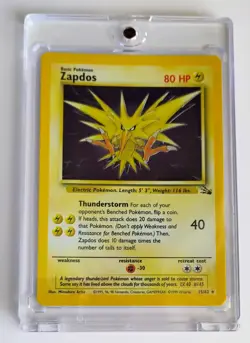 Pokemon TCG Fossil Set Zapdos 15/62 Rare Holo - Image 1
