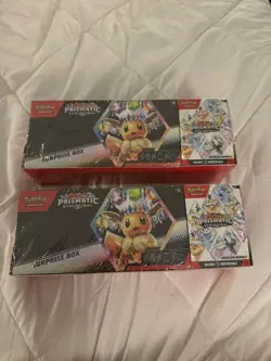 2 Pokemon Prismatic Evolutions Surprise Boxes And Booster Bundles Sealed - Image 1