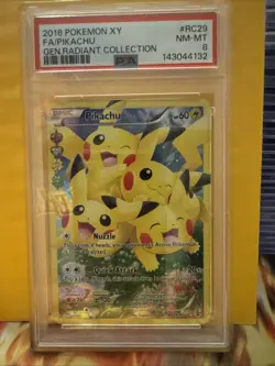 2016 POKEMON XY GENERATIONS RADIANT COLL #RC29 FULL ART/PIKACHU PSA 8 - Image 1
