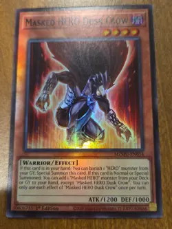 MZMU-EN014 Masked HERO Dusk Crow Super Rare 1st Edition YuGiOh In Hand - Image 1