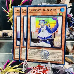 3x Yugioh Playset Laundry Dragonmaid BLMM-EN056 Ultra Rare 1st Ed Near Mint - Image 1