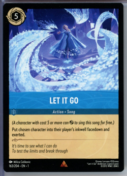 Let It Go - Action Song - Non-foil 163/204 (Disney Lorcana) - Rare - M/NM - Image 1