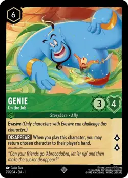 4x Genie - On the Job - 75/204 - Super Rare NM-Mint Disney Lorcana: The First Ch - Image 1