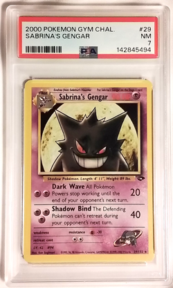 SABRINA'S GENGAR 2000 POKEMEN RARE GYM CHAL. CARD 29/132 PSA NM 7 - Image 1
