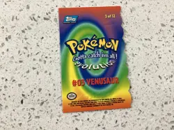 VENUSAUR Evolution POKEMON 03 of 12 Embossed 1999 Die Cut TOPPS Trading Card #03 - Image 4