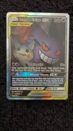 Pokemon Gengar & Mimikyu GX TAG TEAM Ultra Rare Holo Card Team Up 165/181 - Image 1