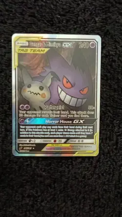 Pokemon Gengar & Mimikyu GX TAG TEAM Ultra Rare Holo Card Team Up 165/181 - Image 3
