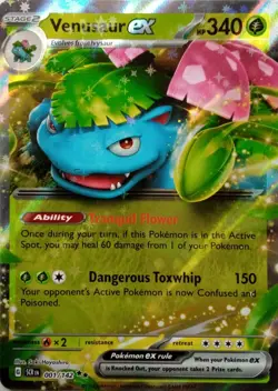 001/142 VENUSAUR EX DOUBLE RARE STELLAR CROWN POKEMON CARD - Image 1
