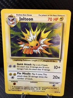 Jolteon Holo 14/110 Legendary Collection 2002 WOTC Pokemon Card LP - Image 1