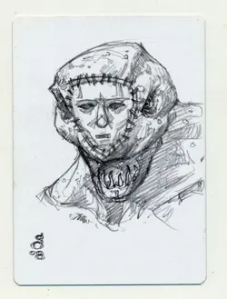 MTG Artist Proof Crime Punishment Sketch Randy Gallegos Magic The Gathering Dual - Image 1