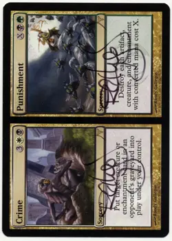 MTG Artist Proof Crime Punishment Sketch Randy Gallegos Magic The Gathering Dual - Image 2