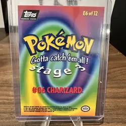 Pokemon Charizard Stage 3 Vintage Topps E6 of 12 1998 Non-Holo - Image 2