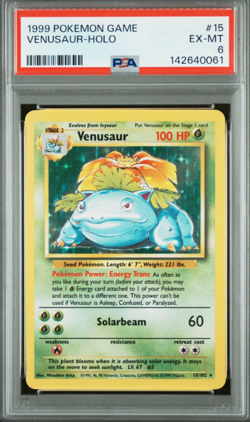 1999 Pokemon Game Holo #15 Venusaur PSA 6 - Image 1