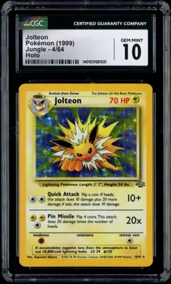 1999 Pokemon Jungle 4/64 Jolteon Holo CGC 10 - Image 1