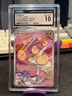 💎CGC 10💎 Gem Mint Exeggcute 192/191 Surging Sparks Illustration Rare Pokemon - Image 1