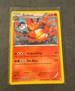 Pokemon TCG Emboar Boundaries Crossed 26/149 Cosmos Holo Rare LP. - Image 1