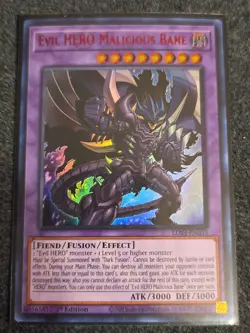 Evil HERO Malicious Bane (Red)-Ultra Rare - 1st Edition - LDS3-EN033 - Legend... - Image 1
