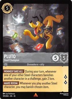Pluto Steel Champion 191/204 Whispers in the Well Disney Lorcana - Image 1