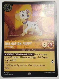 Disney Lorcana TCG - Dalmatian Puppy Tail Wagger - Cold Foil - 4d/204 - Inklands - Image 1