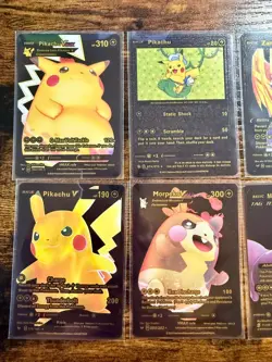 10 Black Gold Custom Pokemon Cards Lot – VMAX GX V Pikachu Mewtwo Umbreon - Image 3