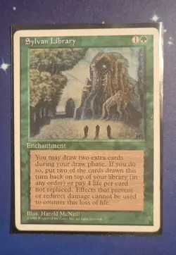 Sylvan Library MtG Card 4th Edition 1995 Ed Magic the Gathering Core Base Set - Image 1