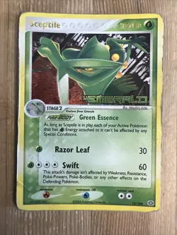 Sceptile 10/106 Reverse Holo EX Emerald Pokemon Card DAMAGED Condition - Image 1