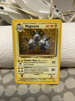 Pokemon Base Set - Magneton 9/102 LP WoTC HOLO Card Fossil/Jungle/1999/Rare - Image 1