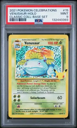 PSA 9 | Venusaur 15/102 | Celebrations Classic Collection | Pokemon - Image 1
